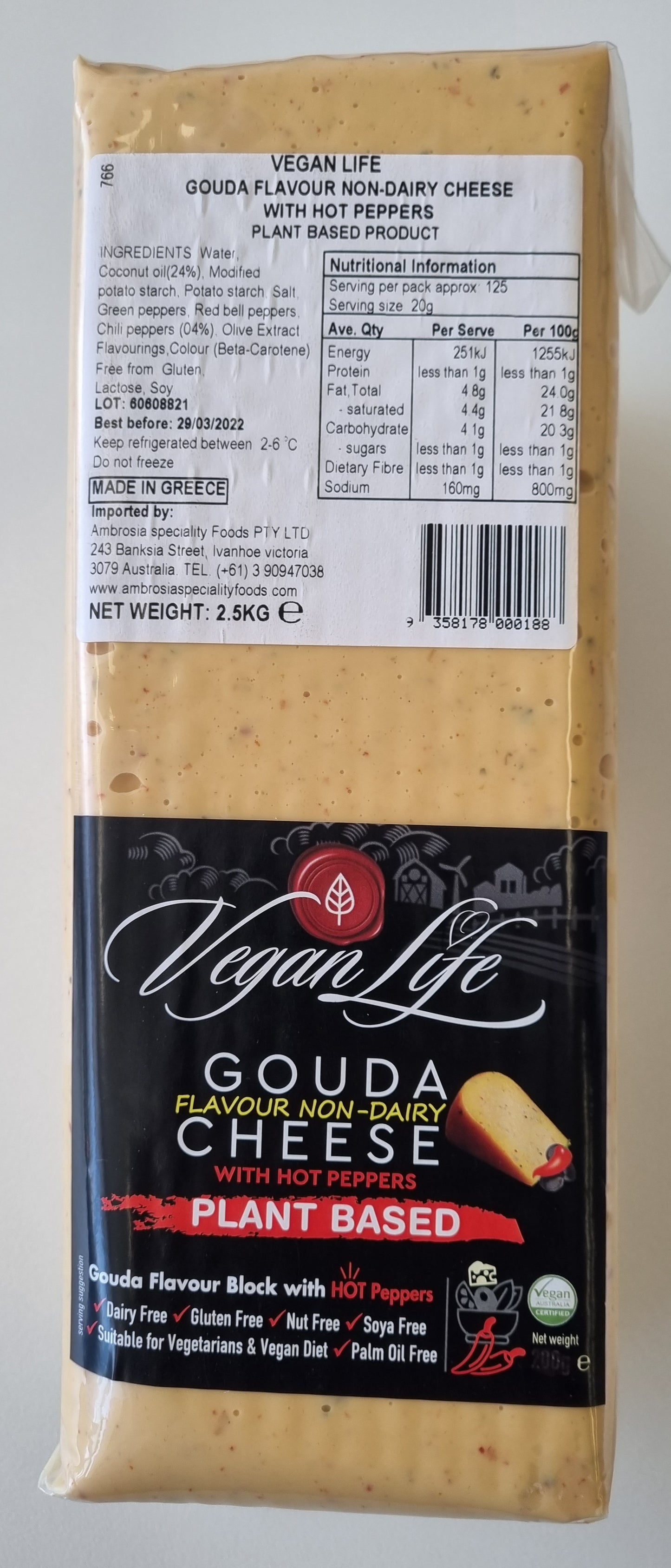 Vegan Life Gouda with Hot Peppers